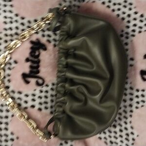 Olive Green Bag with Gold Chain